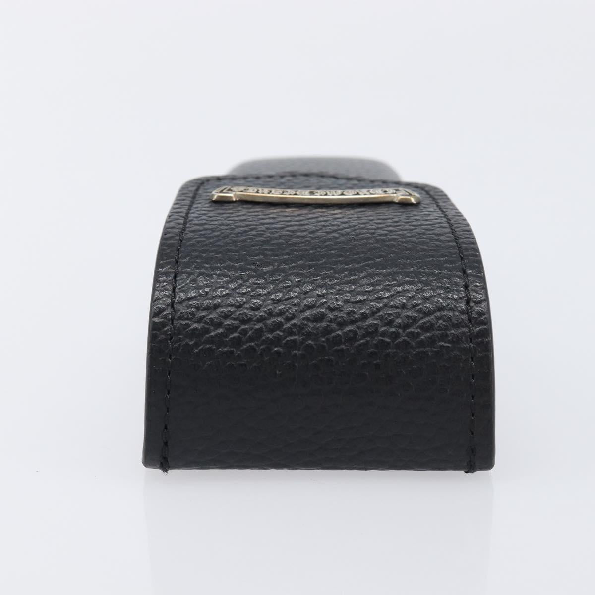 Chrome Hearts Glasses Case Leather Black Silver Auth yk20961M