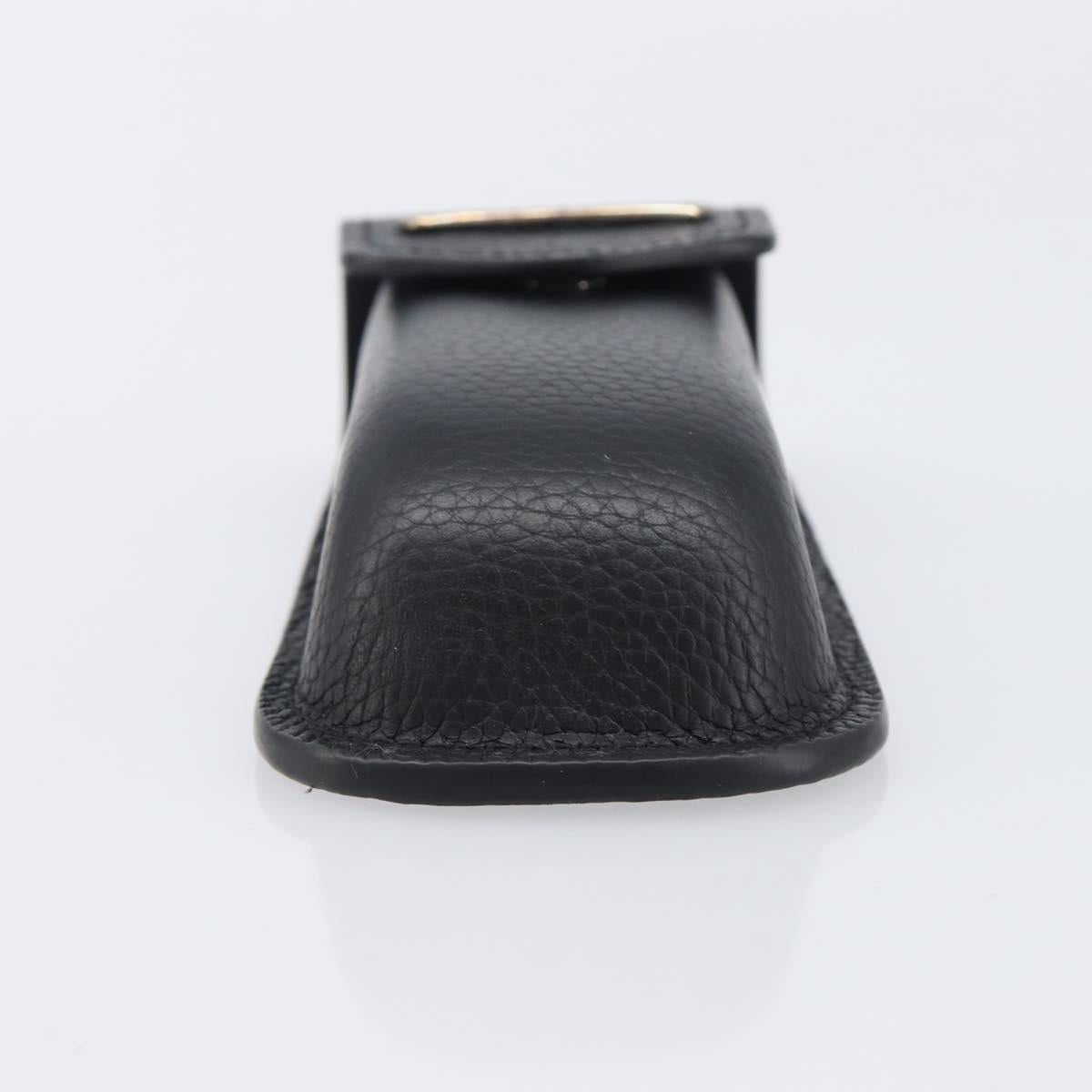 Chrome Hearts Glasses Case Leather Black Silver Auth yk20961M