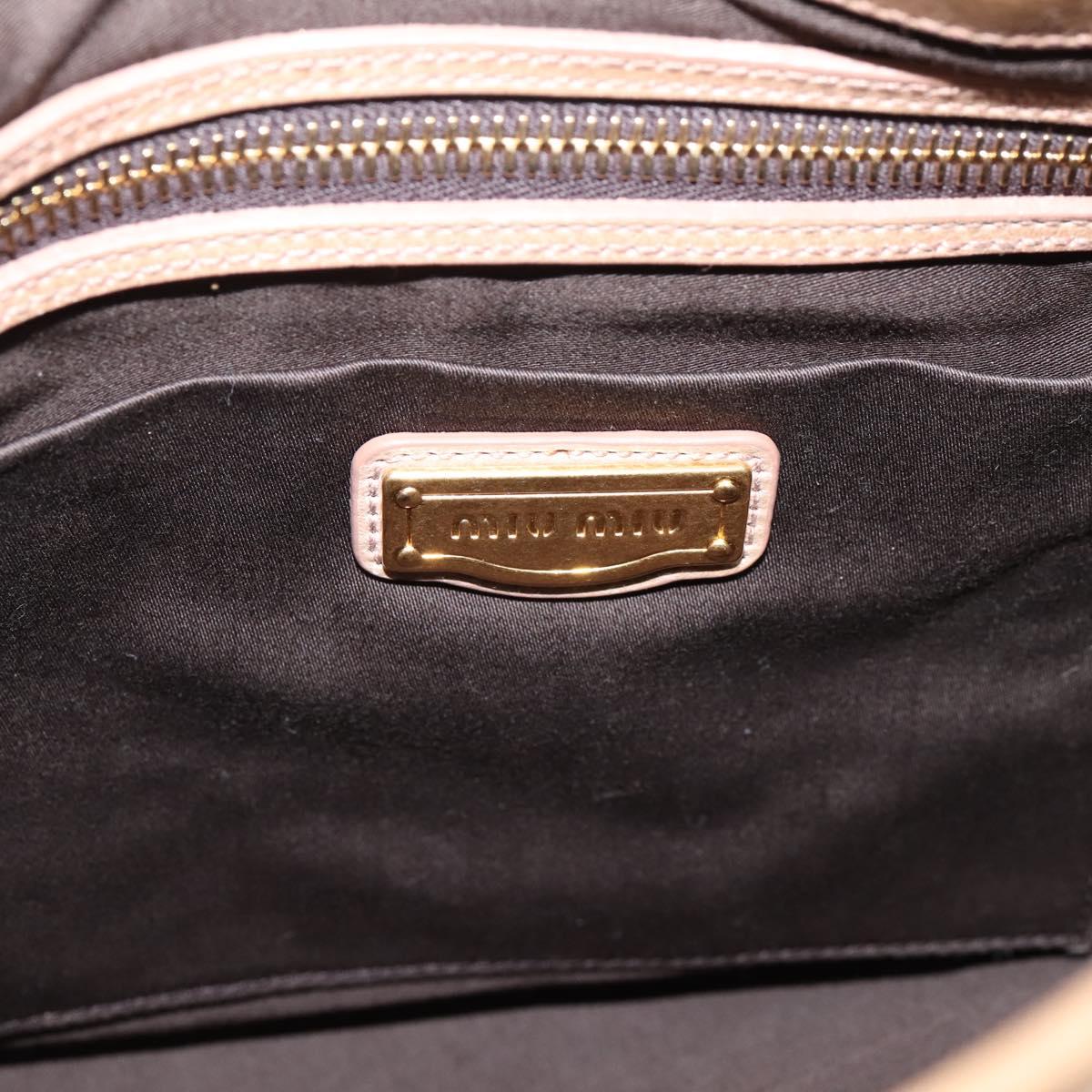 Miu Miu Matelasse Shoulder Bag Leather 2way Beige Gold Auth yk20963V