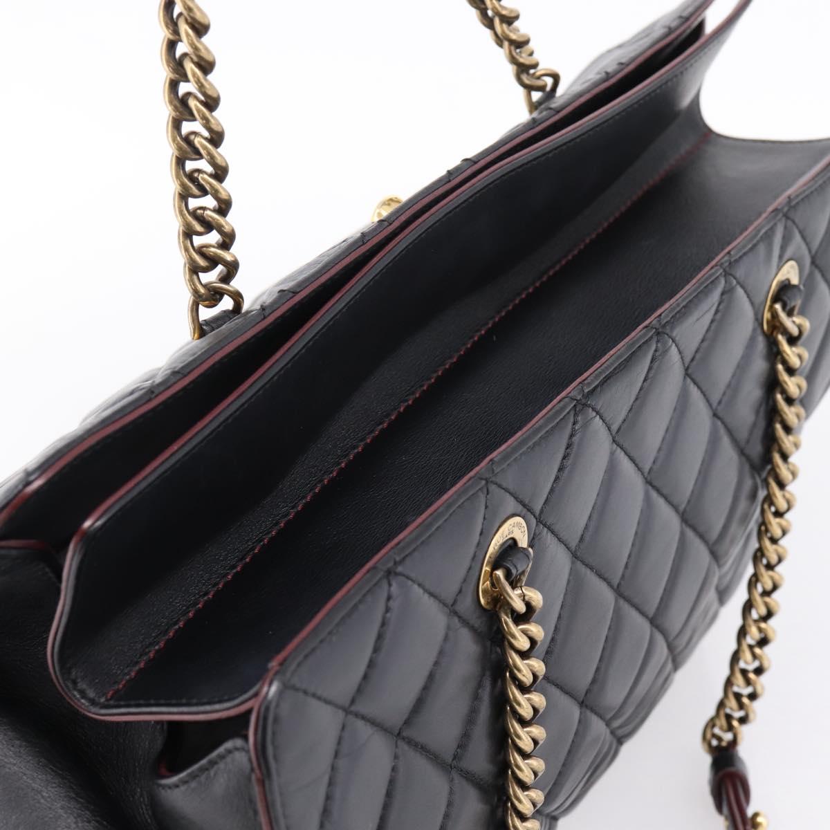 CHANEL Matelasse Chain Shoulder Bag Leather Black Gold CC Auth yk20969V