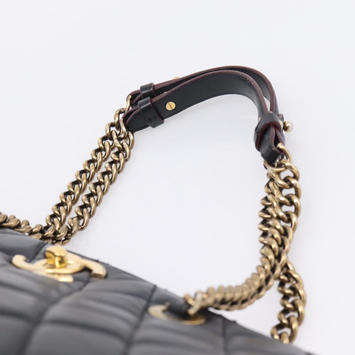 CHANEL Matelasse Chain Shoulder Bag Leather Black Gold CC Auth yk20969V