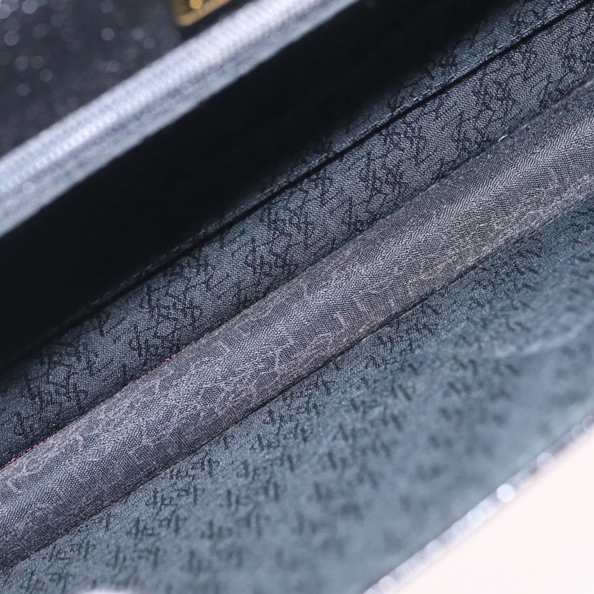 Saint Laurent Clutch Bag Leather Black Gold Auth yk20971V