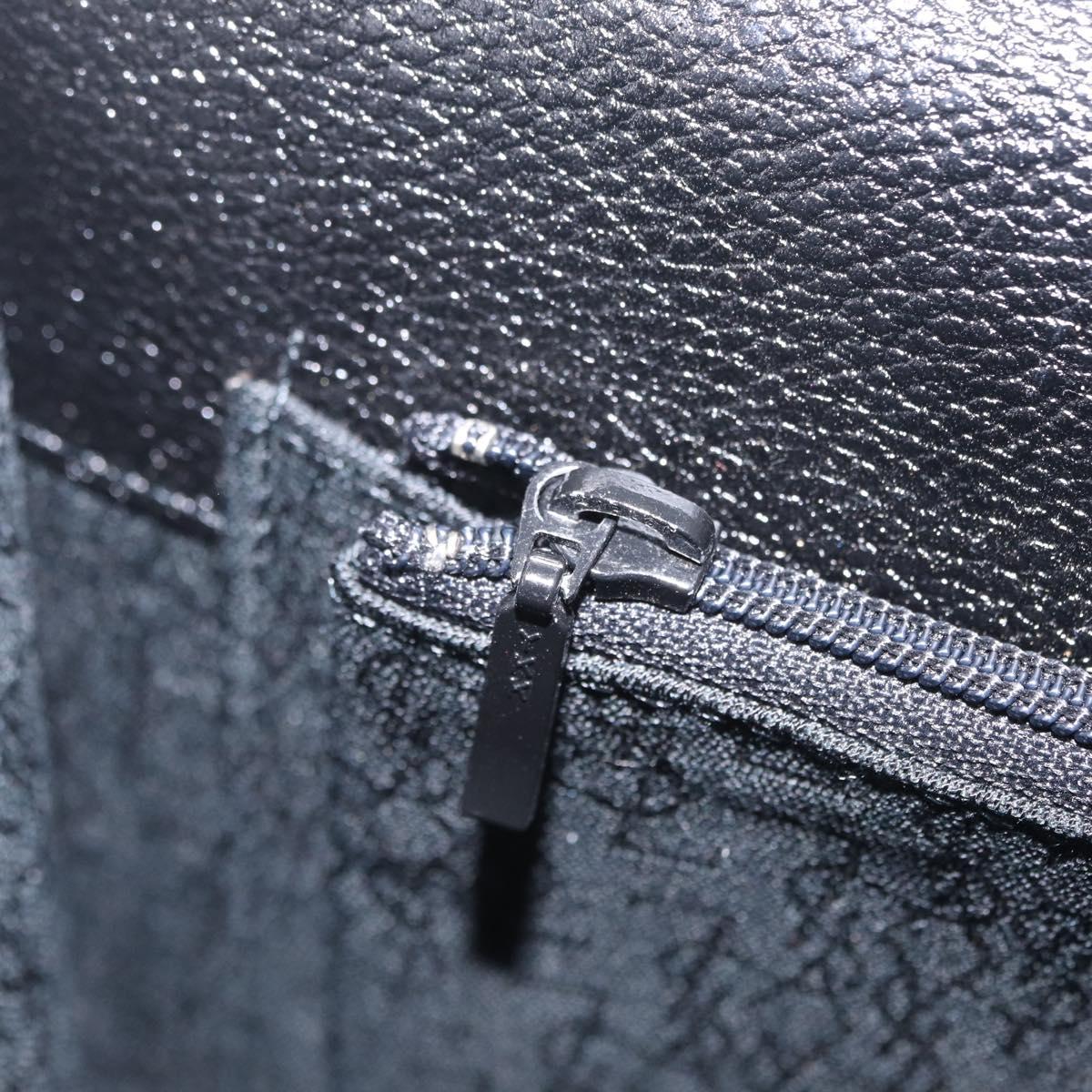 Saint Laurent Clutch Bag Leather Black Gold Auth yk20971V