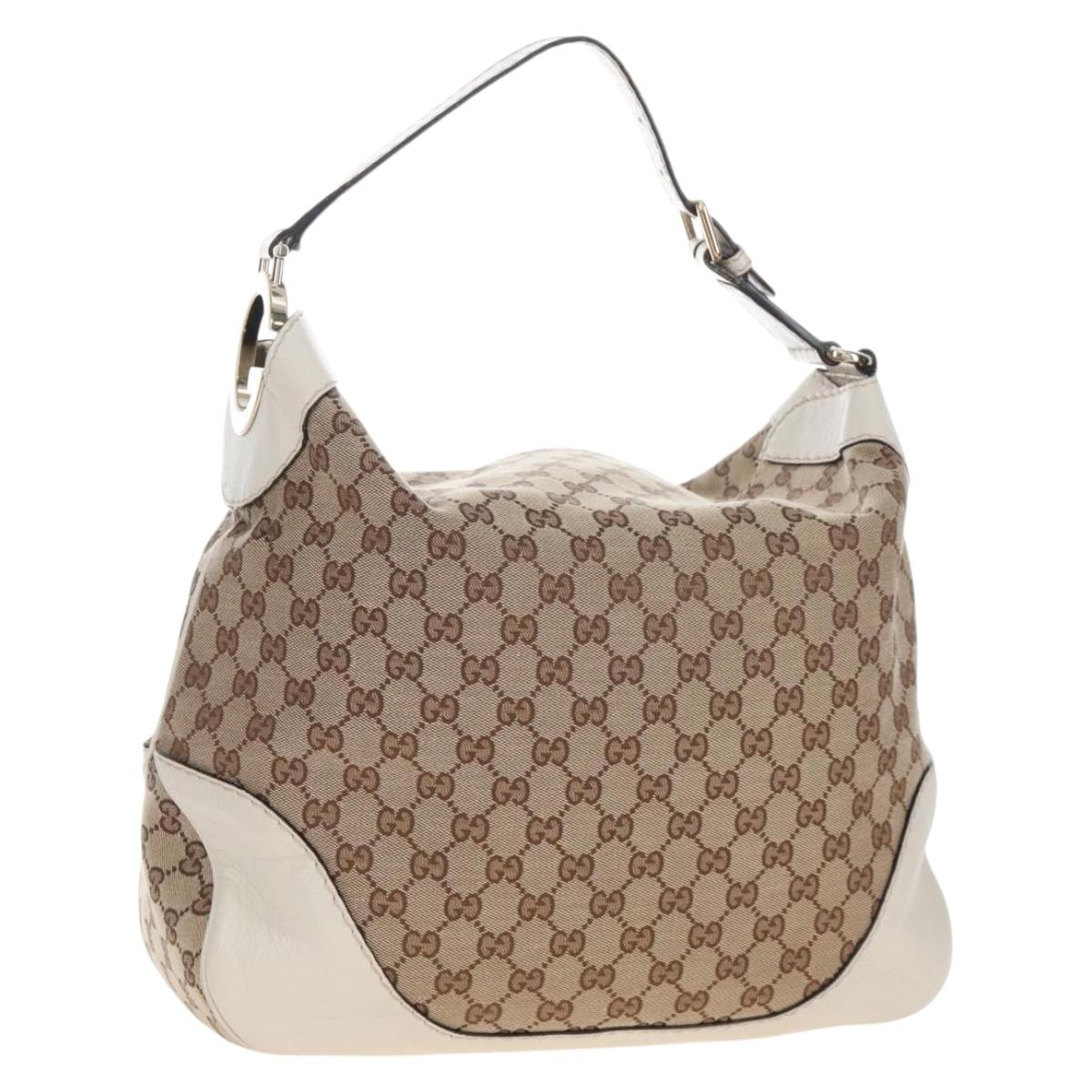 GUCCI GG Canvas Shoulder Bag Beige Gold 203506 Auth yk20974V