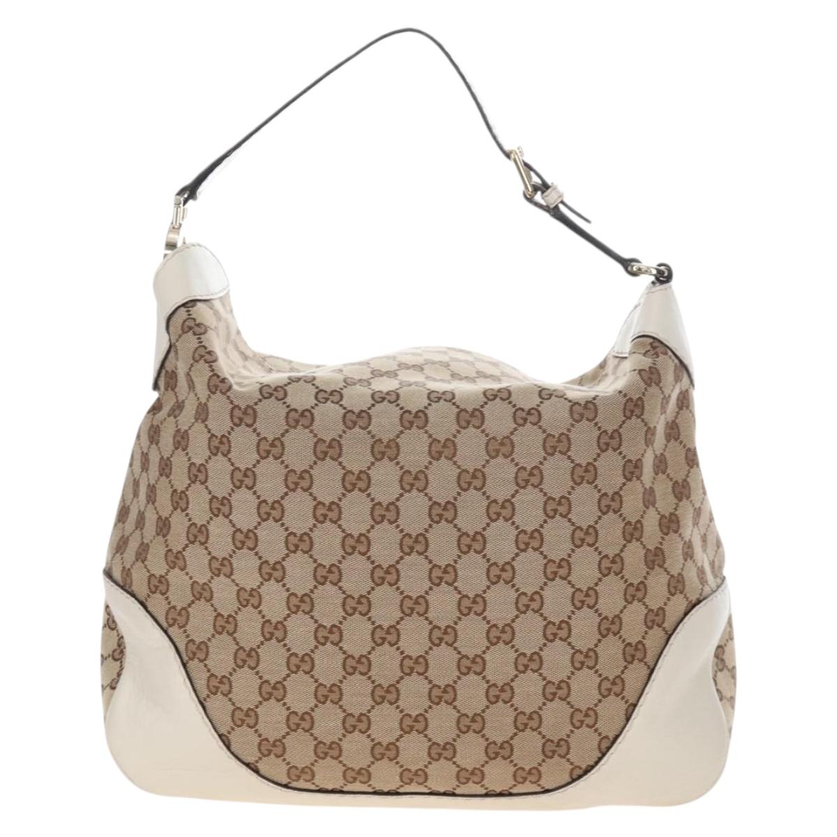GUCCI GG Canvas Shoulder Bag Beige Gold 203506 Auth yk20974V