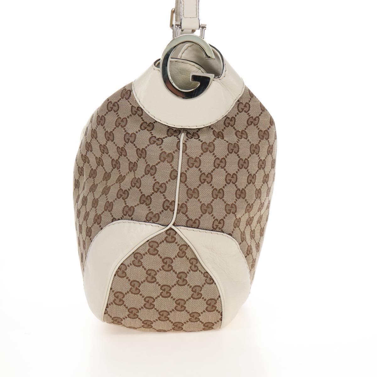 GUCCI GG Canvas Shoulder Bag Beige Gold 203506 Auth yk20974V