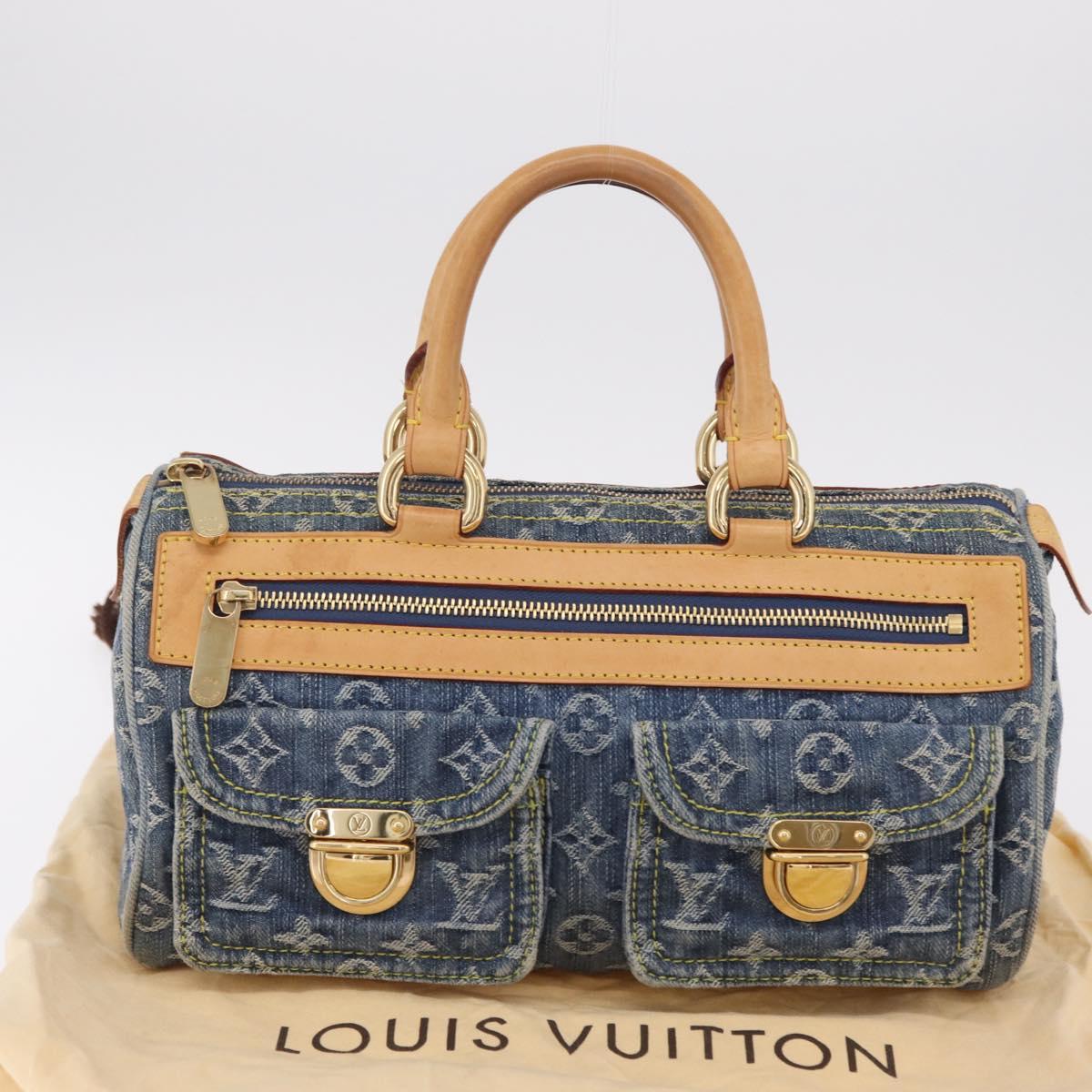 LOUIS VUITTON Monogram Denim Neo Speedy Hand Bag Blue M95019 LV Auth yk20976V