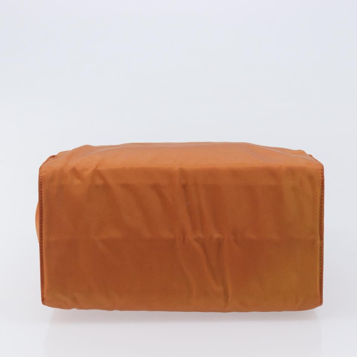 PRADA Hand Bag Nylon Orange Gold Auth yk20984A