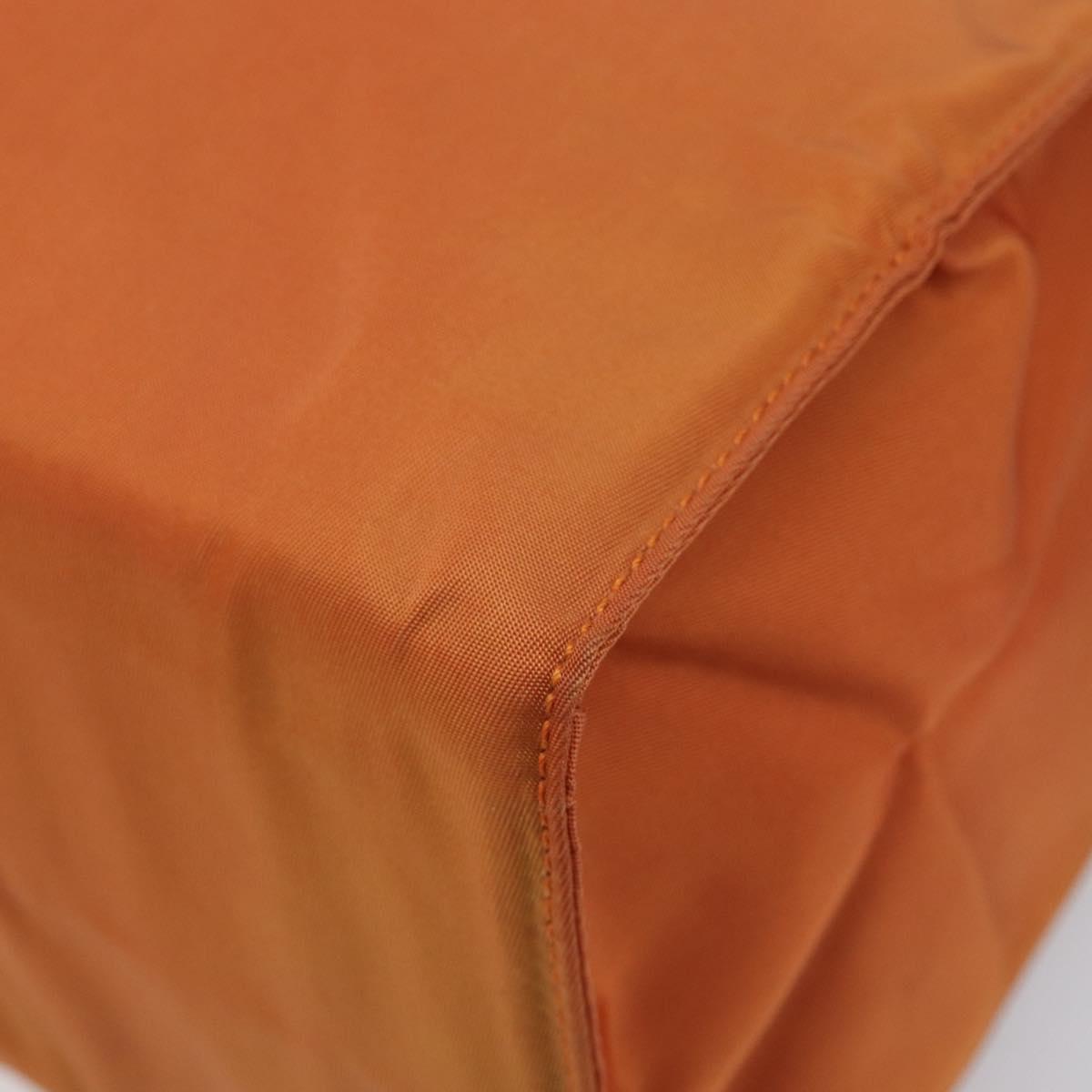 PRADA Hand Bag Nylon Orange Gold Auth yk20984A