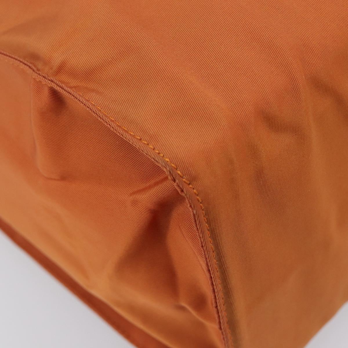 PRADA Hand Bag Nylon Orange Gold Auth yk20984A