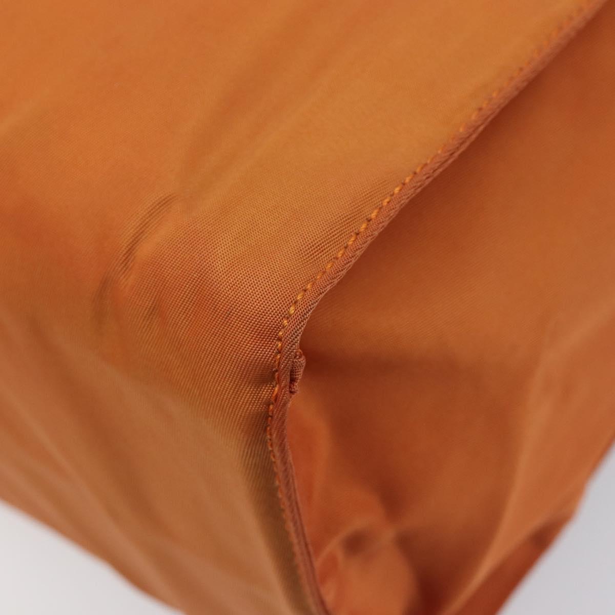 PRADA Hand Bag Nylon Orange Gold Auth yk20984A