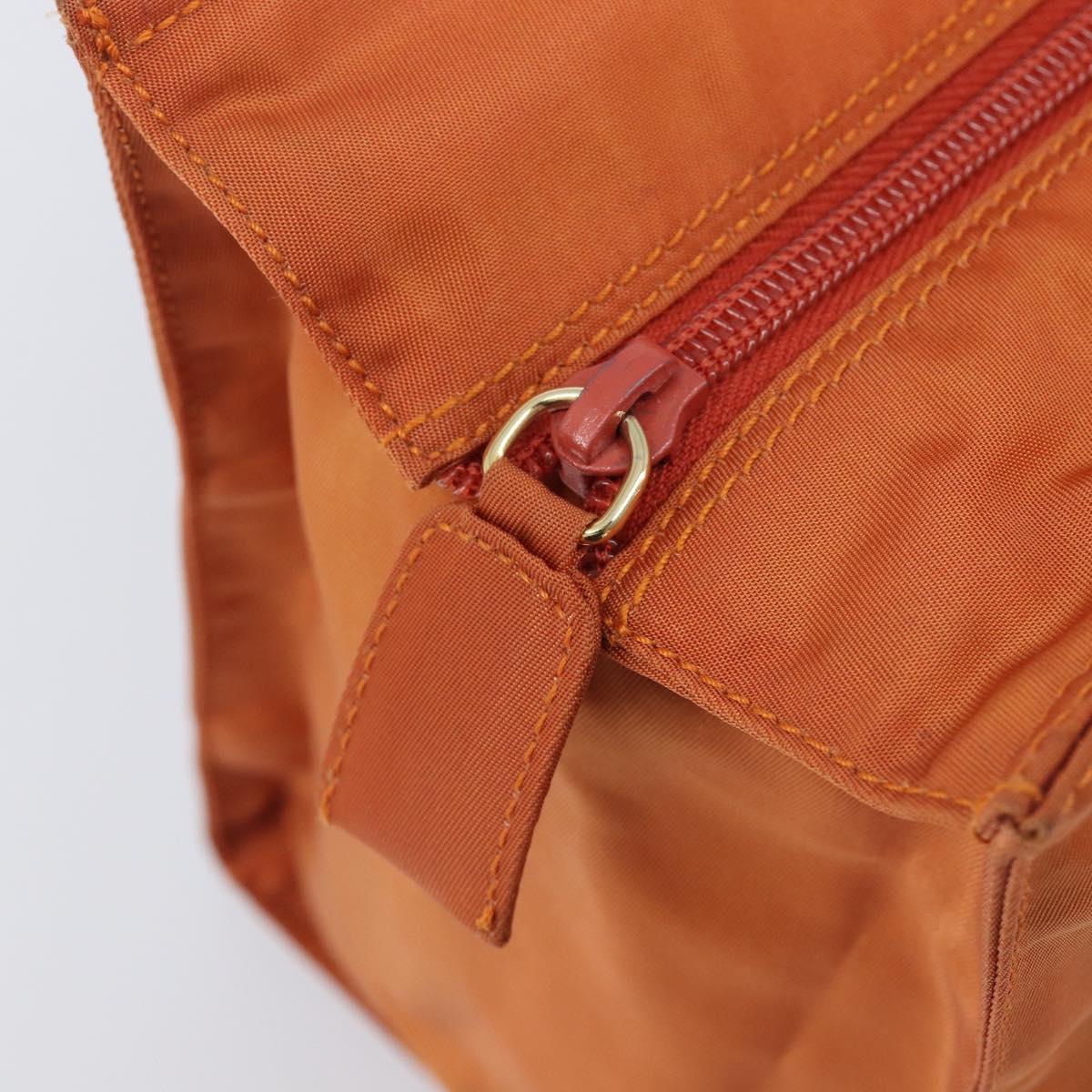 PRADA Hand Bag Nylon Orange Gold Auth yk20984A