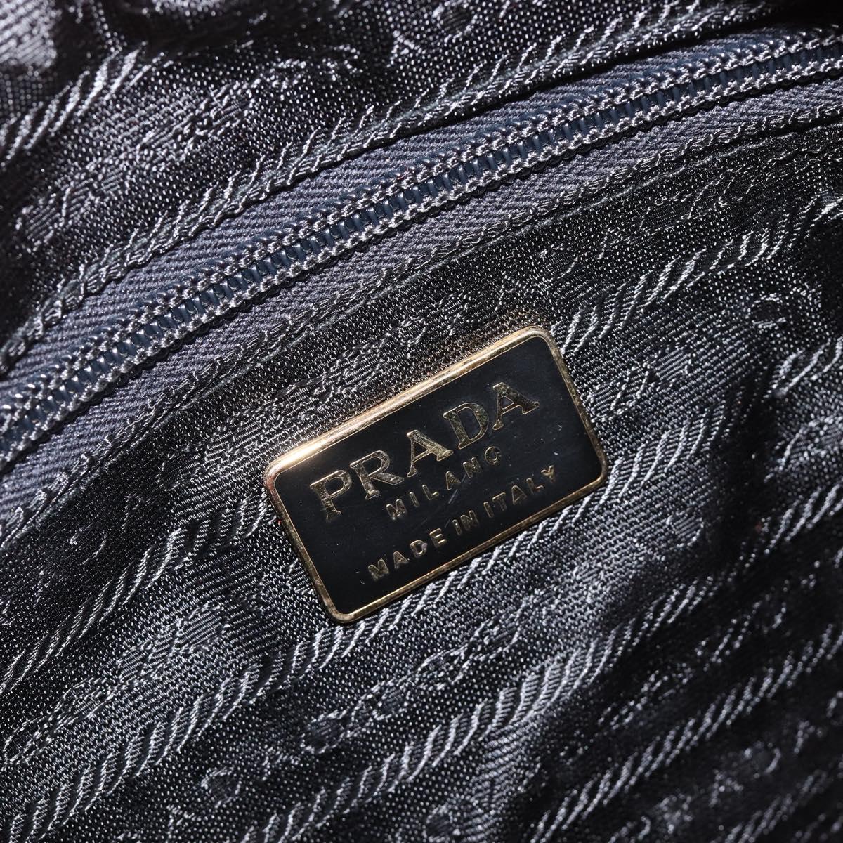 PRADA Hand Bag Nylon Orange Gold Auth yk20984A