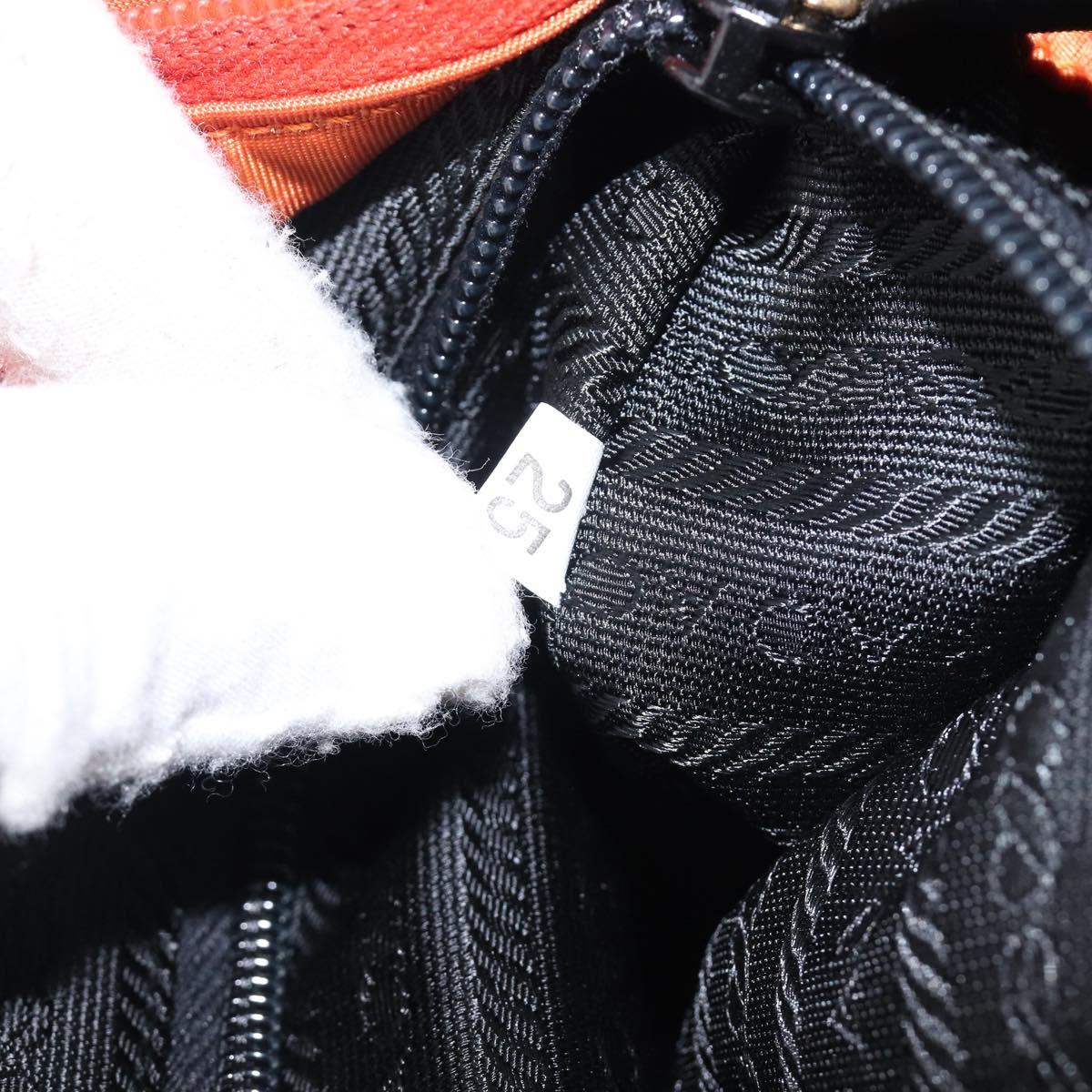PRADA Hand Bag Nylon Orange Gold Auth yk20984A