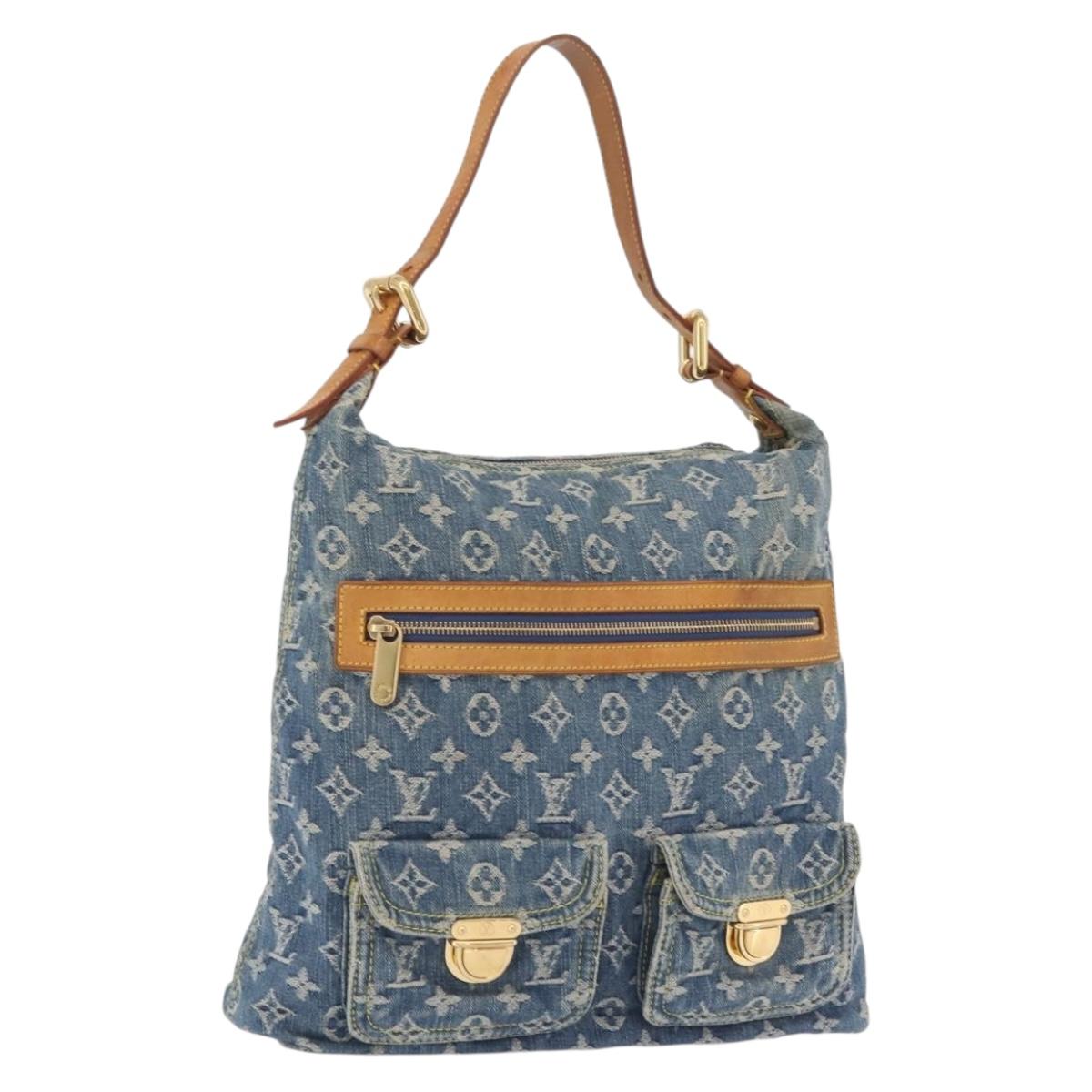 LOUIS VUITTON Monogram denim Buggy GM Shoulder Bag Blue M95048 LV Auth yk20988V
