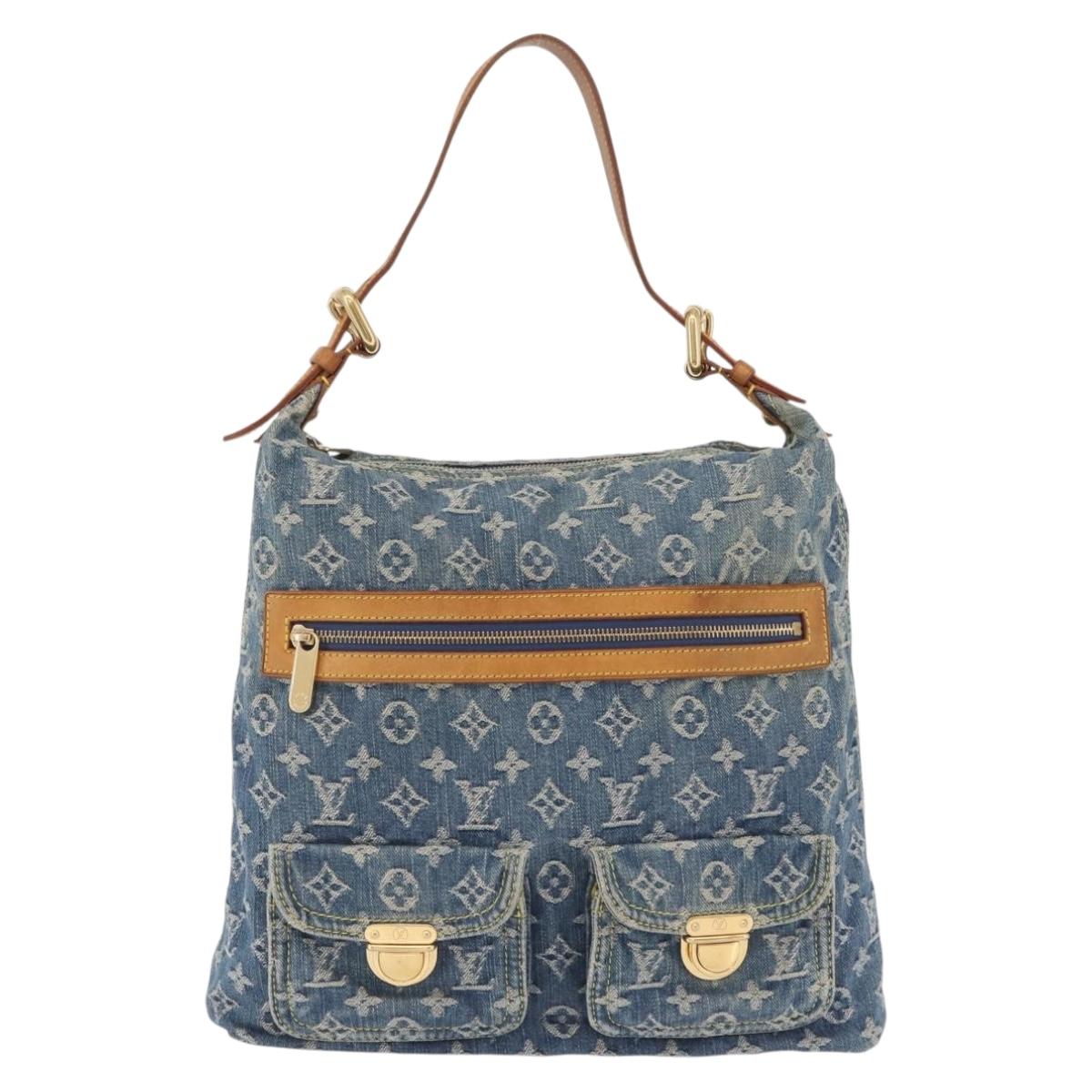 LOUIS VUITTON Monogram denim Buggy GM Shoulder Bag Blue M95048 LV Auth yk20988V