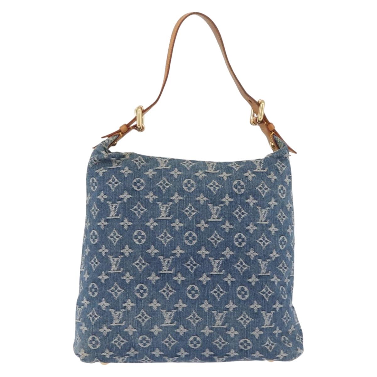 LOUIS VUITTON Monogram denim Buggy GM Shoulder Bag Blue M95048 LV Auth yk20988V