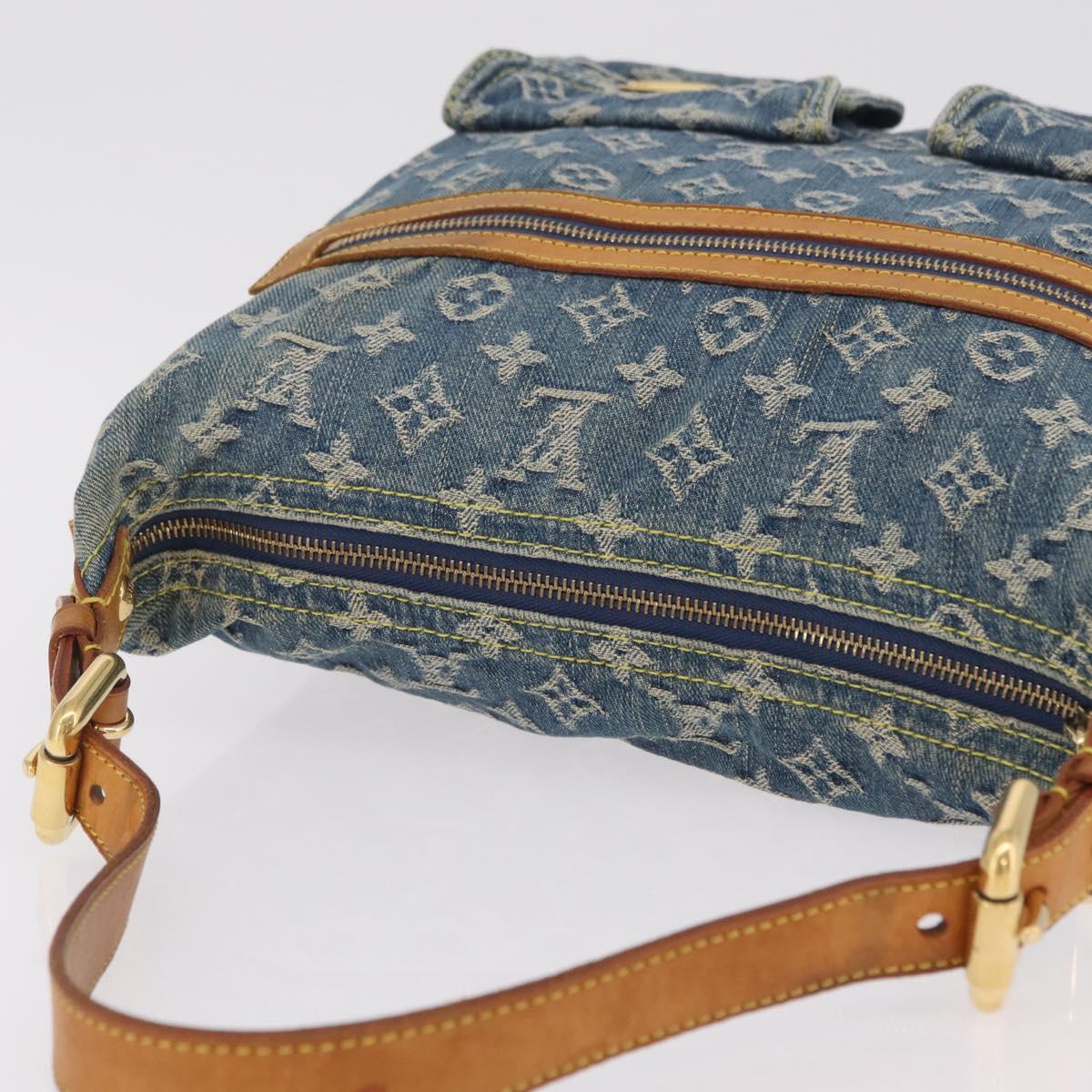 LOUIS VUITTON Monogram denim Buggy GM Shoulder Bag Blue M95048 LV Auth yk20988V