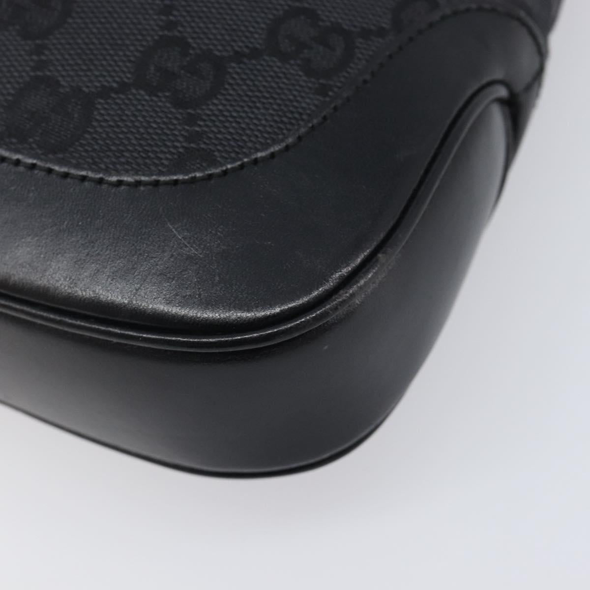 GUCCI Jackie Shoulder Bag GG Canvas Black Silver 001 3735 Auth yk20990V