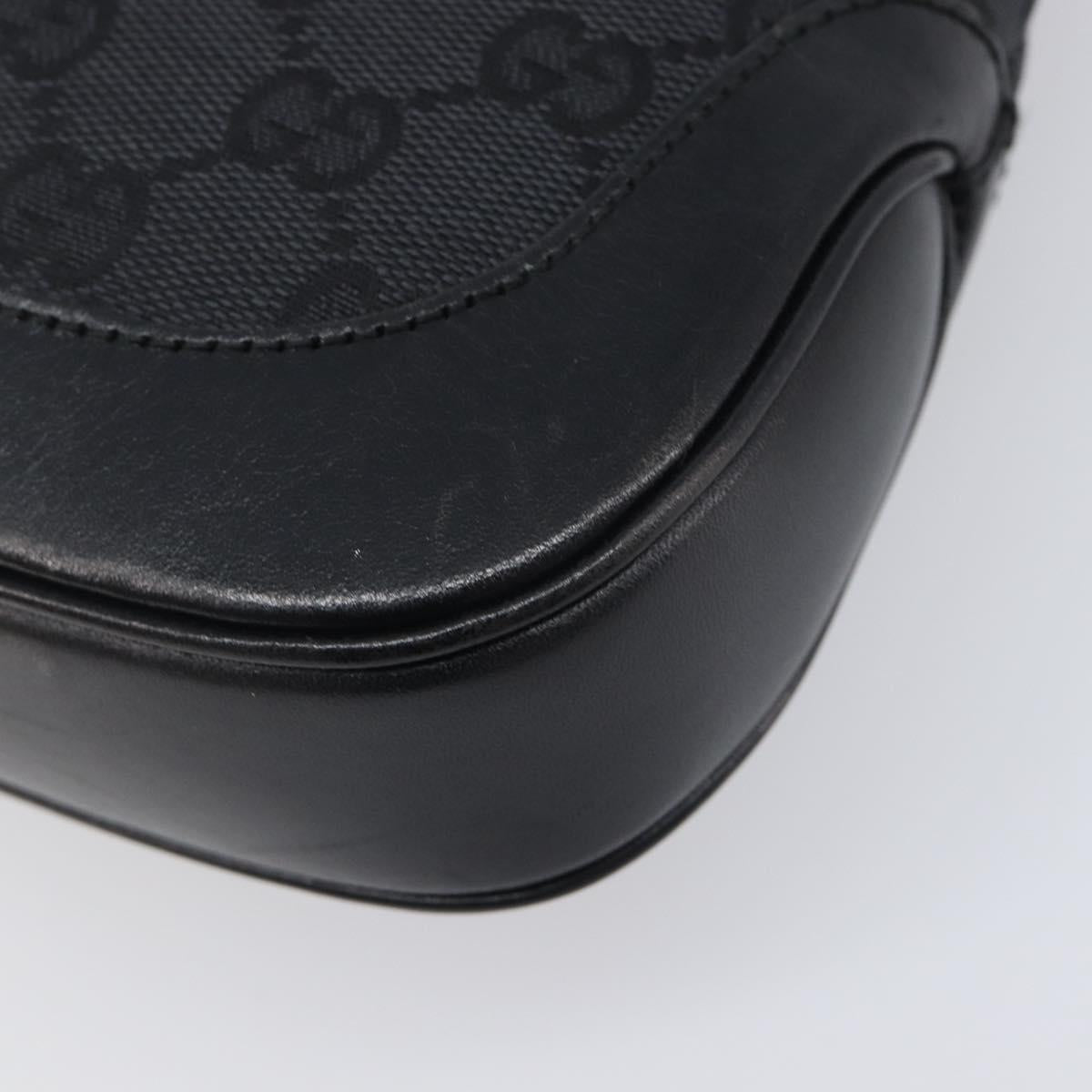 GUCCI Jackie Shoulder Bag GG Canvas Black Silver 001 3735 Auth yk20990V