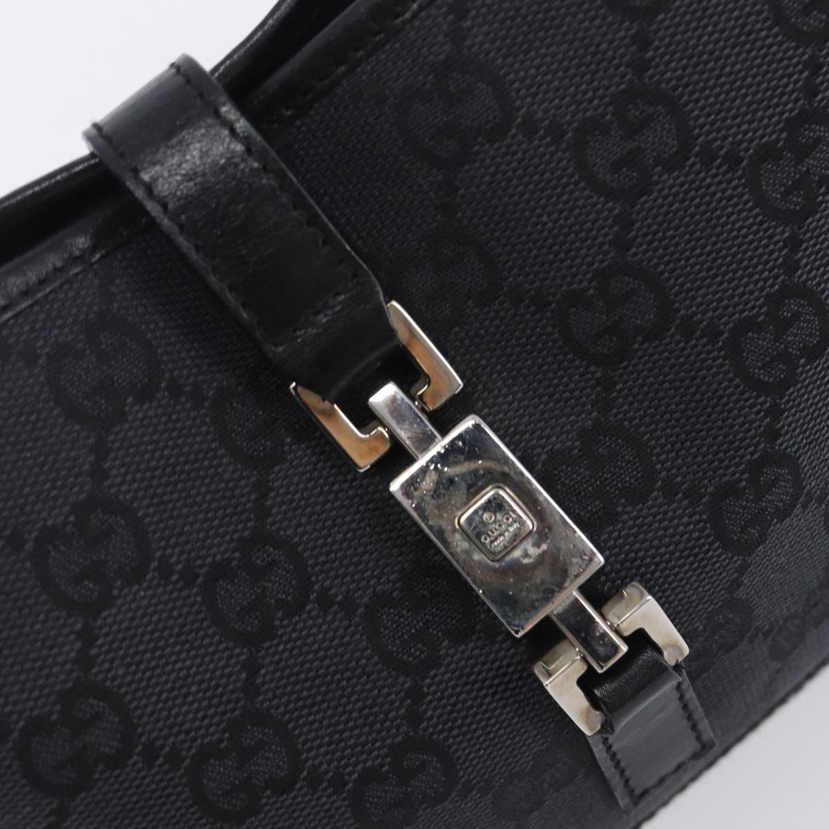 GUCCI Jackie Shoulder Bag GG Canvas Black Silver 001 3735 Auth yk20990V