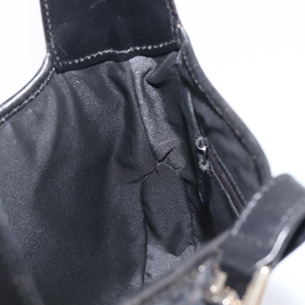 GUCCI Jackie Shoulder Bag GG Canvas Black Silver 001 3735 Auth yk20990V