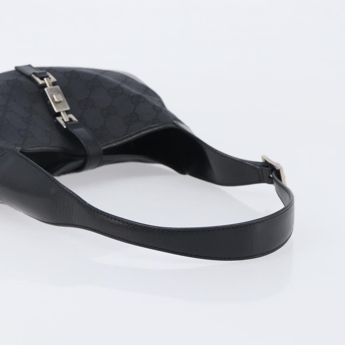 GUCCI Jackie Shoulder Bag GG Canvas Black Silver 001 3735 Auth yk20990V