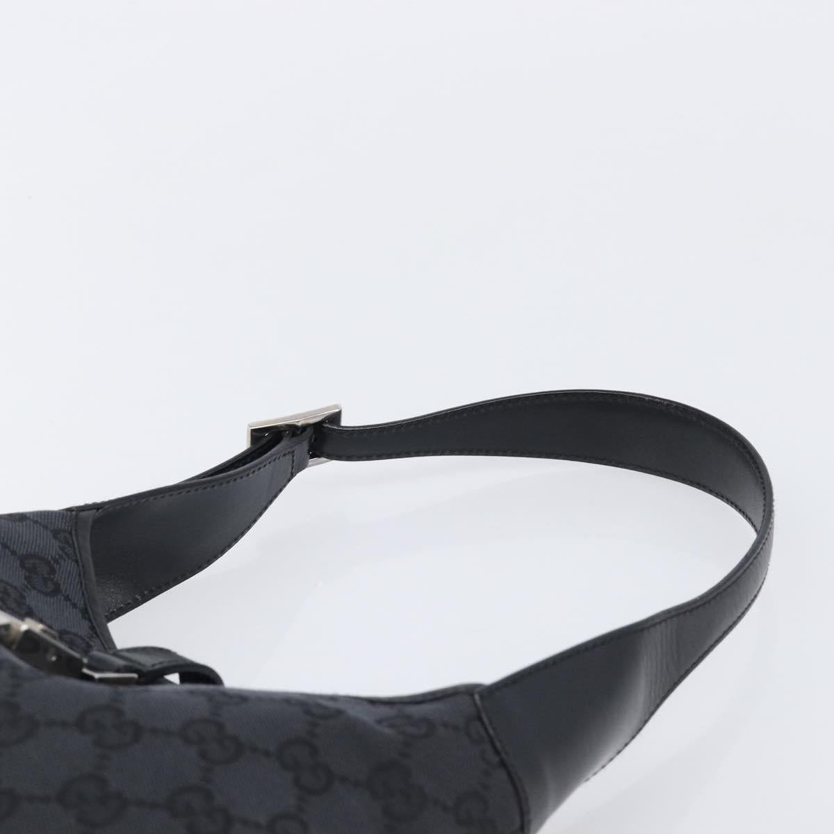 GUCCI Jackie Shoulder Bag GG Canvas Black Silver 001 3735 Auth yk20990V
