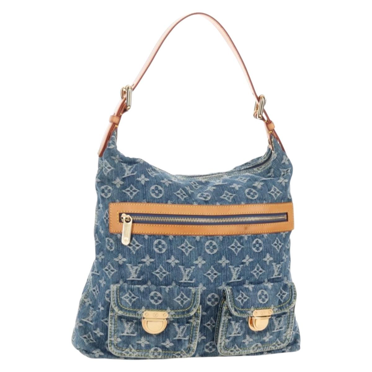 LOUIS VUITTON Monogram Denim Buggy GM Shoulder Bag Blue M95048 LV Auth yk20993V