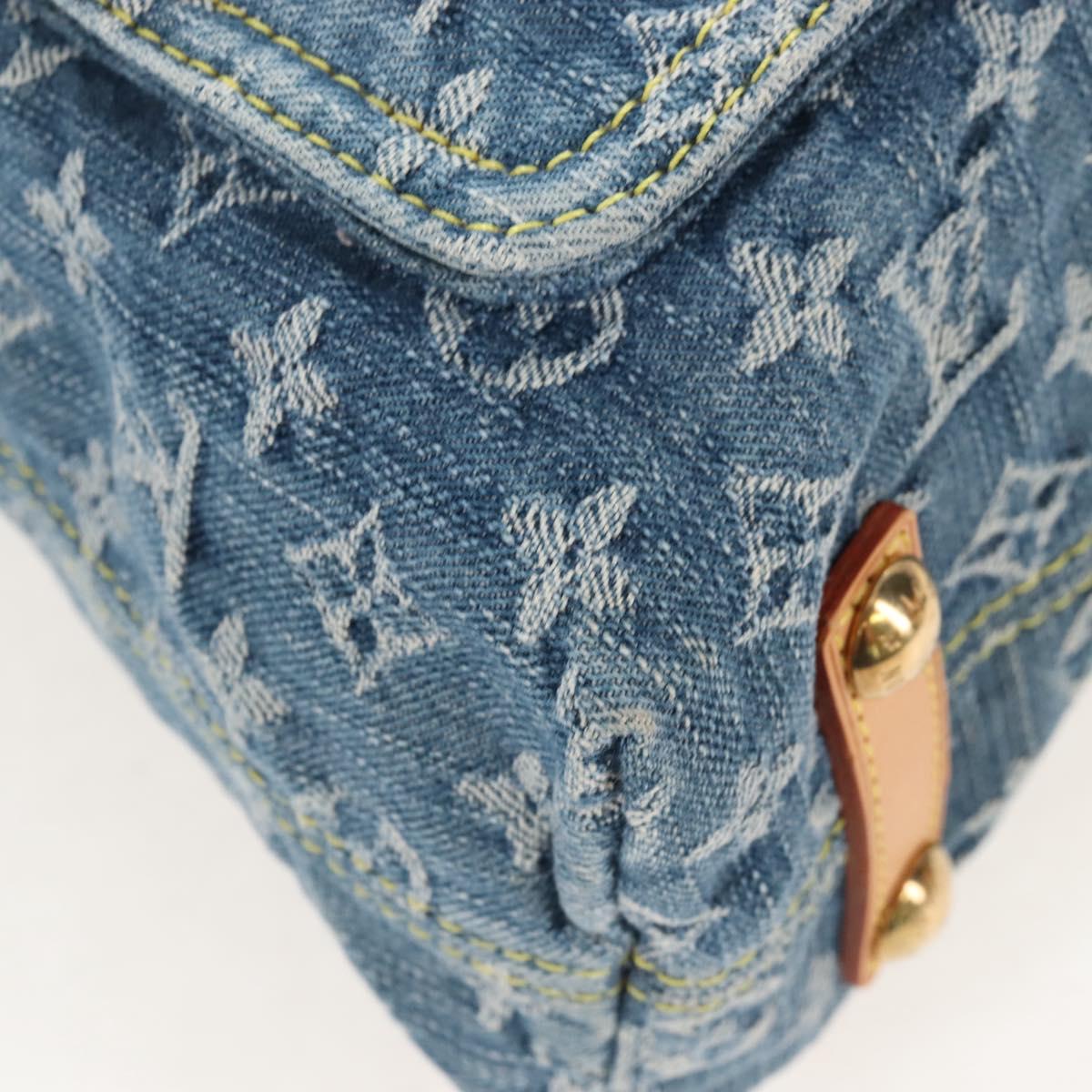 LOUIS VUITTON Monogram Denim Buggy GM Shoulder Bag Blue M95048 LV Auth yk20993V