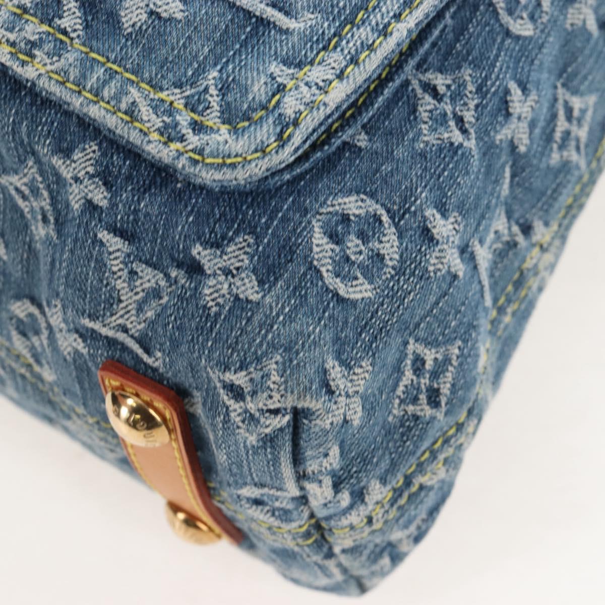LOUIS VUITTON Monogram Denim Buggy GM Shoulder Bag Blue M95048 LV Auth yk20993V