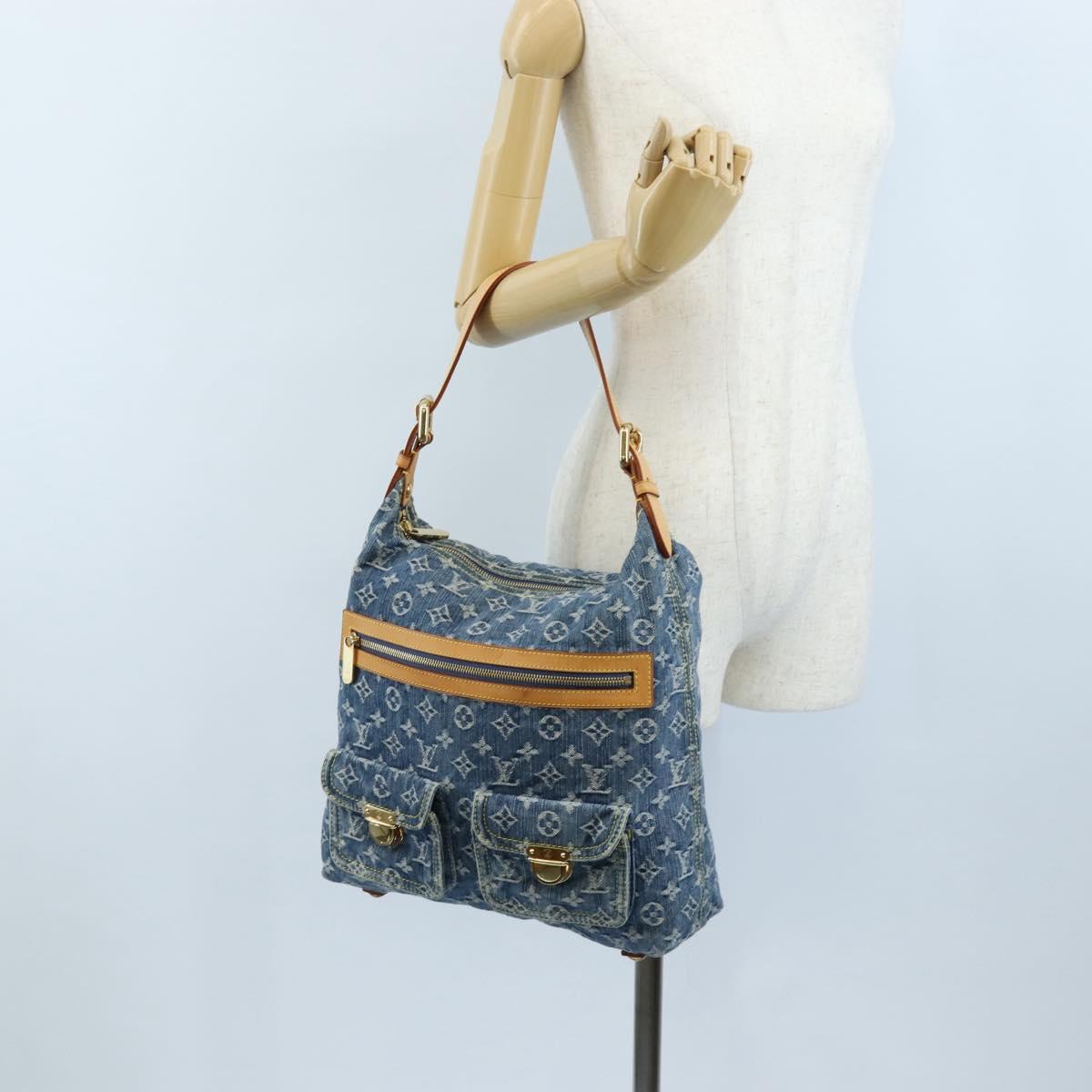 LOUIS VUITTON Monogram Denim Buggy GM Shoulder Bag Blue M95048 LV Auth yk20993V