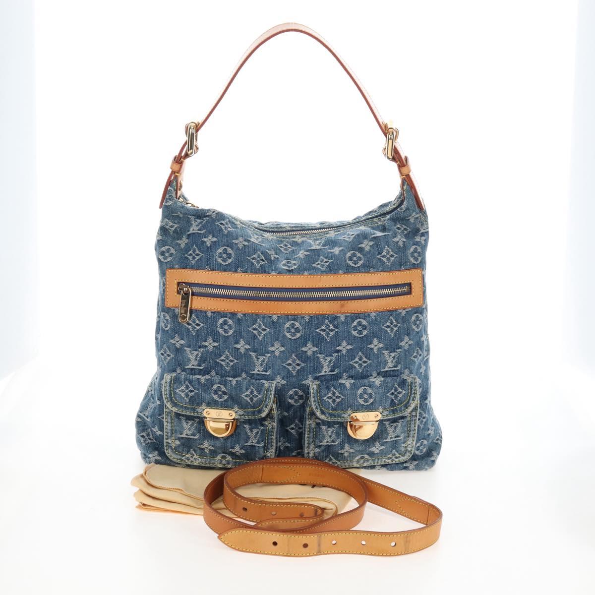 LOUIS VUITTON Monogram Denim Buggy GM Shoulder Bag Blue M95048 LV Auth yk20993V