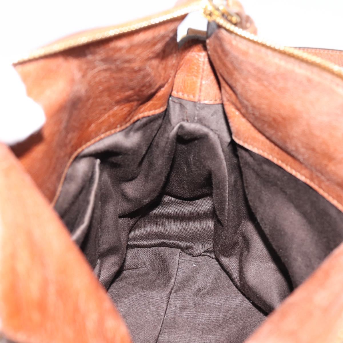 Miu Miu Hand Bag Leather 2way Brown Gold Auth yk20994V