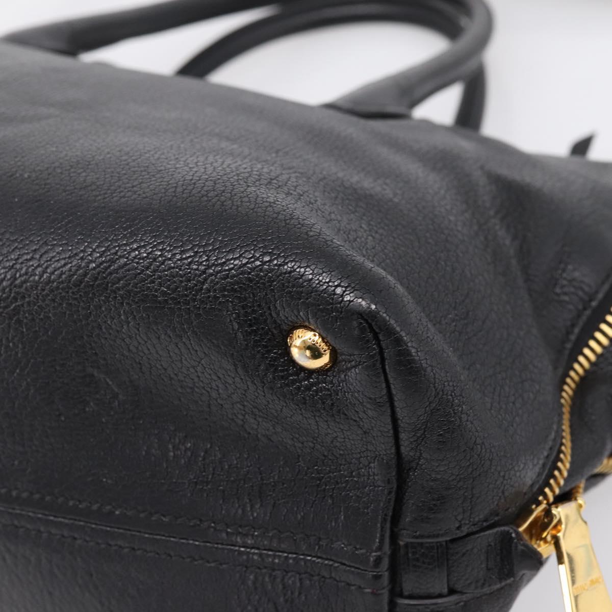 Miu Miu Hand Bag Leather 2way Black Gold Auth yk20999V