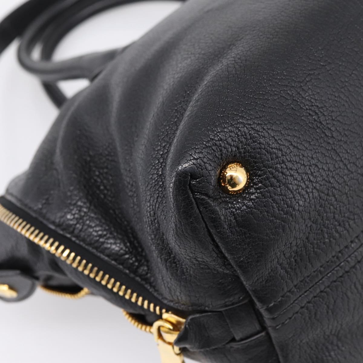 Miu Miu Hand Bag Leather 2way Black Gold Auth yk20999V