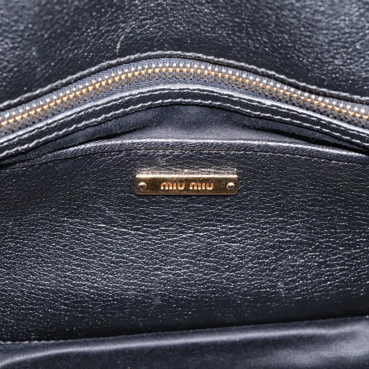 Miu Miu Hand Bag Leather 2way Black Gold Auth yk20999V