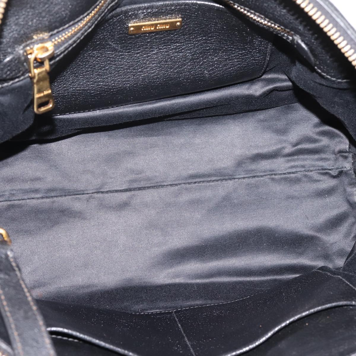 Miu Miu Hand Bag Leather 2way Black Gold Auth yk20999V