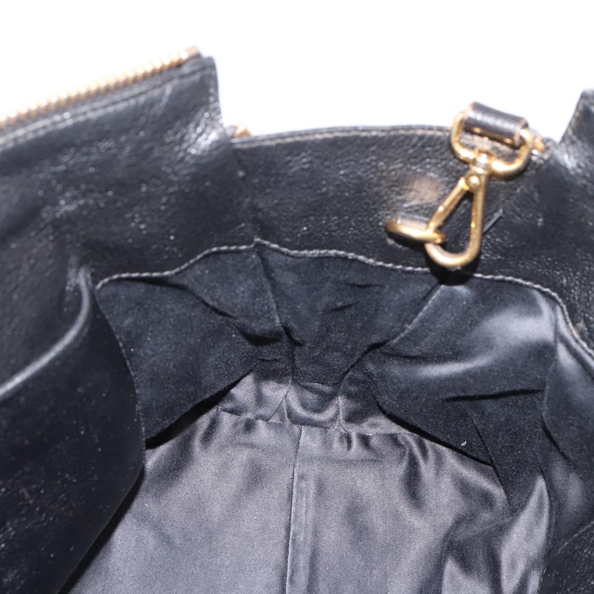 Miu Miu Hand Bag Leather 2way Black Gold Auth yk20999V