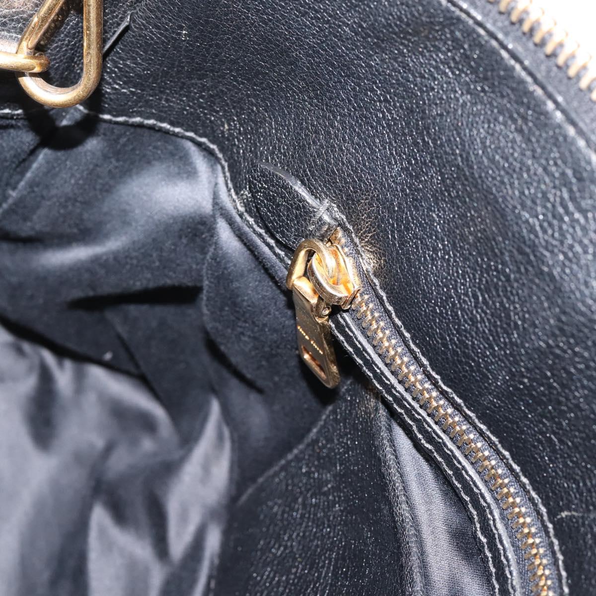 Miu Miu Hand Bag Leather 2way Black Gold Auth yk20999V