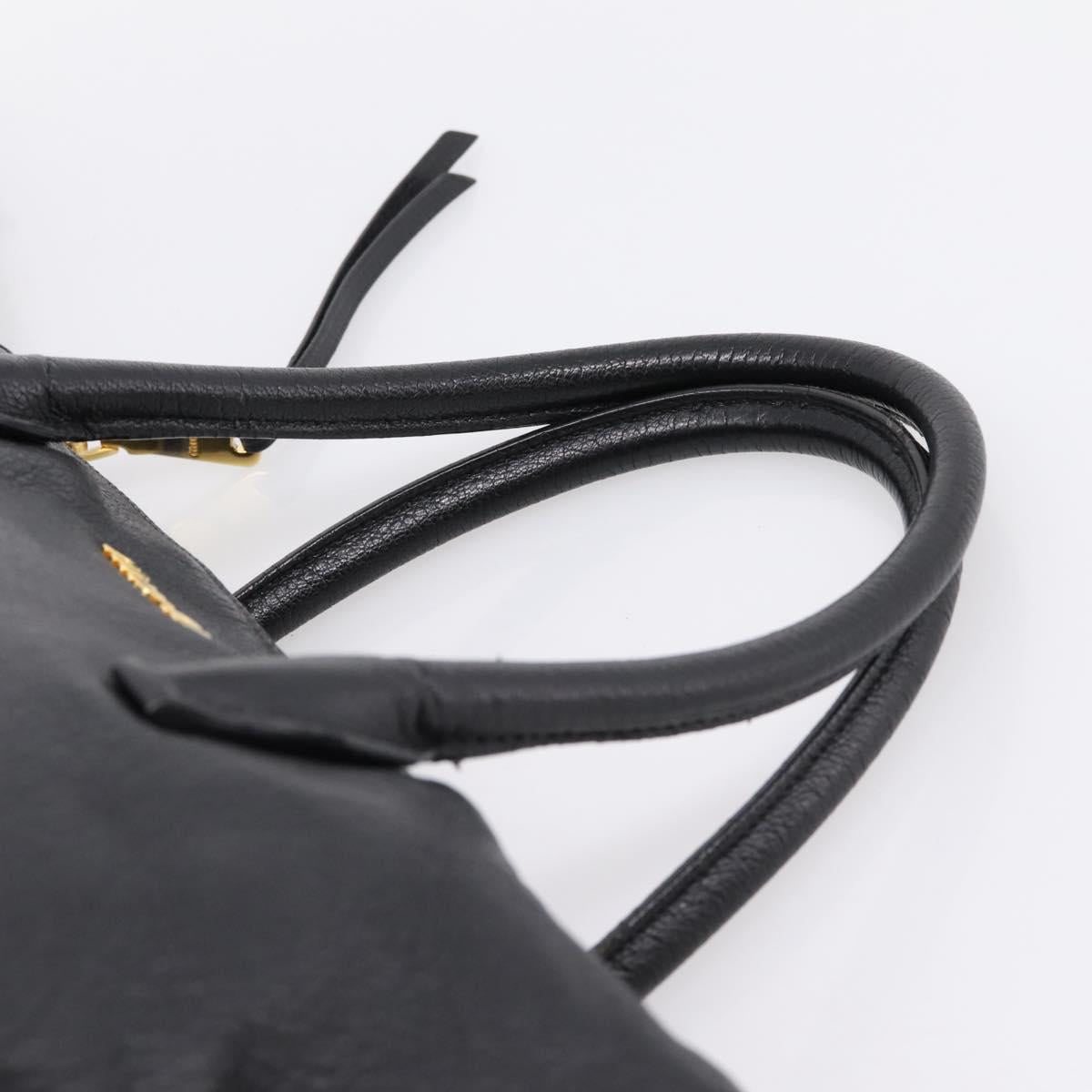 Miu Miu Hand Bag Leather 2way Black Gold Auth yk20999V