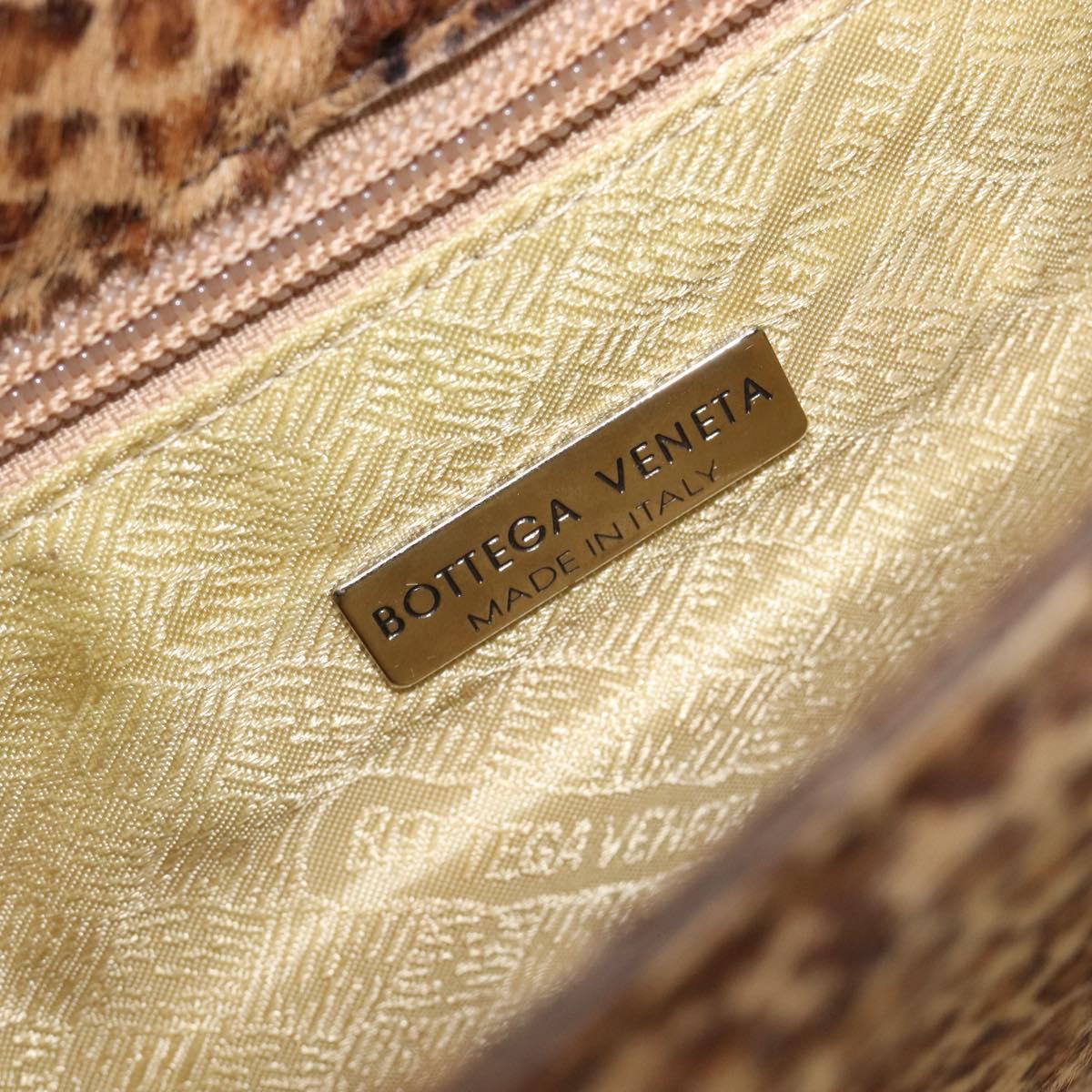 Bottega Veneta Chain Shoulder Bag Harako leather Brown Silver Auth yk21003