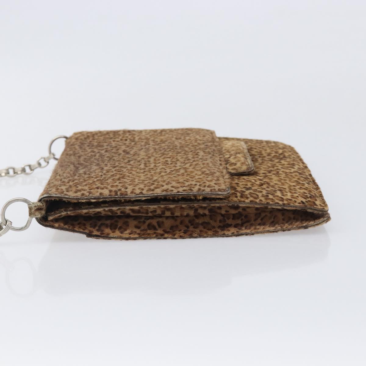 Bottega Veneta Chain Shoulder Bag Harako leather Brown Silver Auth yk21003