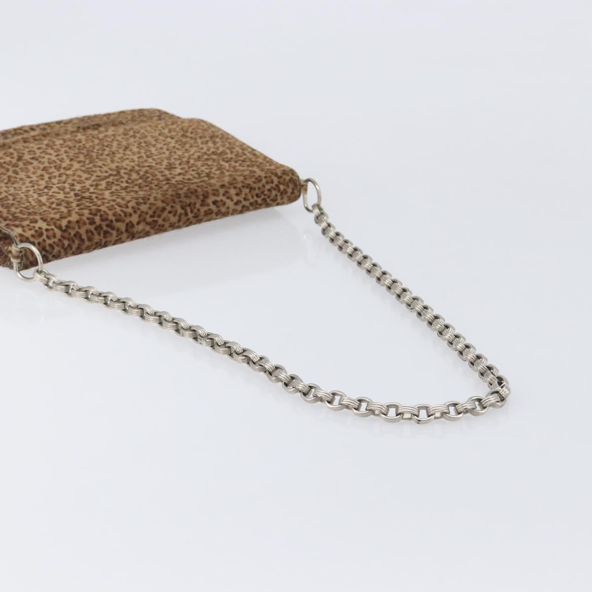 Bottega Veneta Chain Shoulder Bag Harako leather Brown Silver Auth yk21003