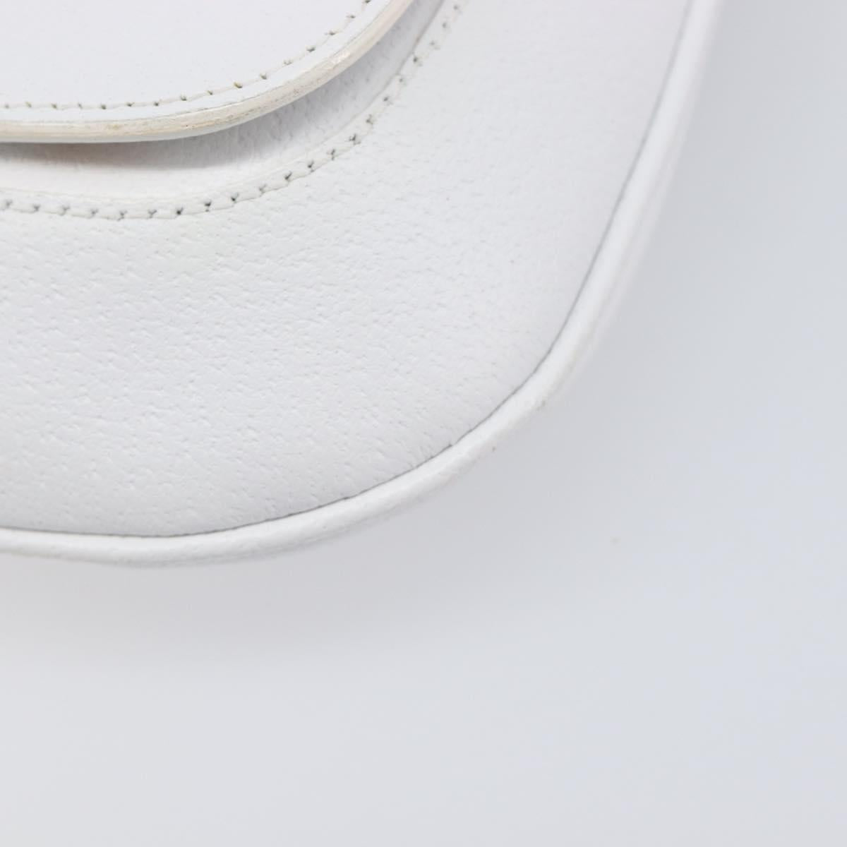 GUCCI Shoulder Bag Leather White Silver 001 3823 Auth yk21008V