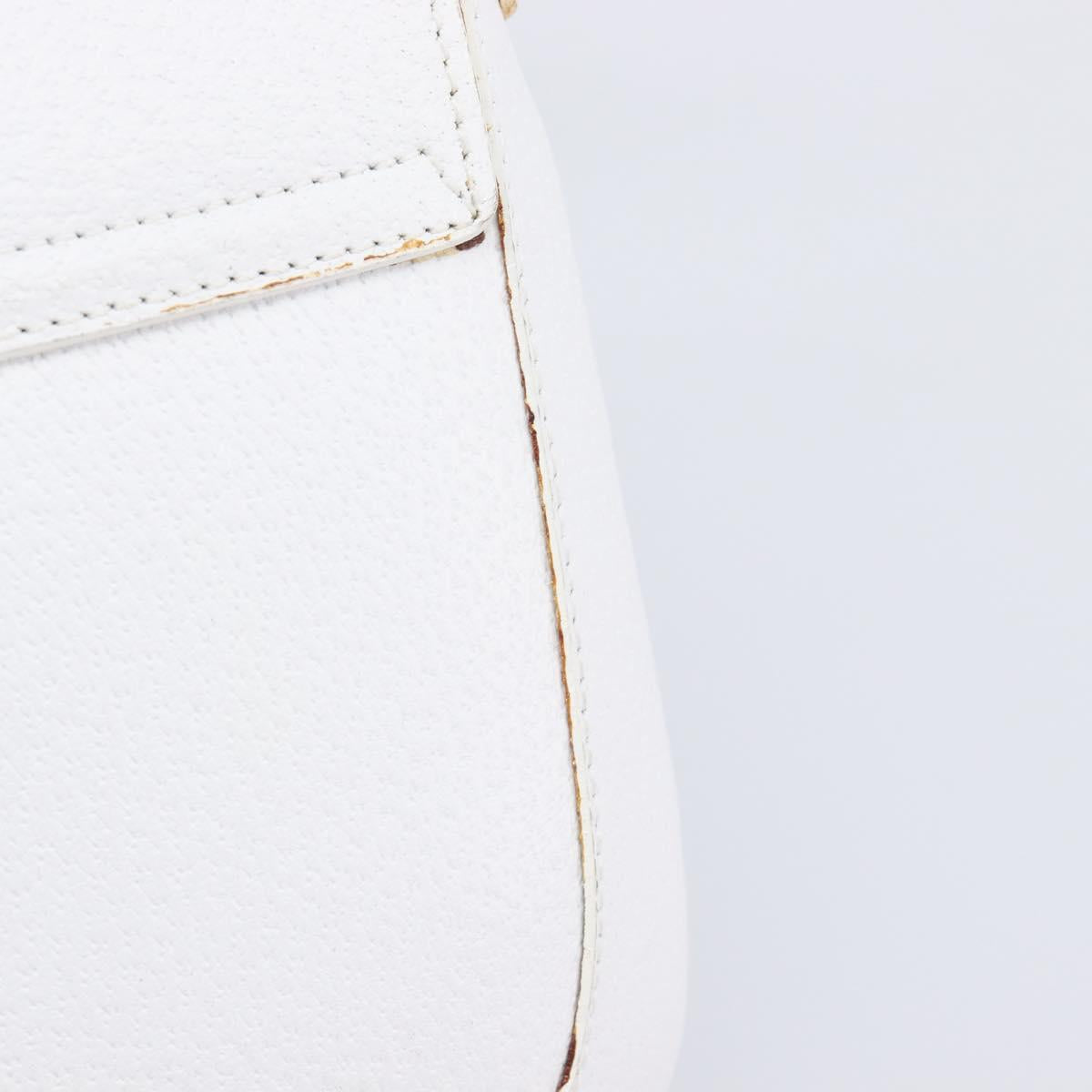 GUCCI Shoulder Bag Leather White Silver 001 3823 Auth yk21008V