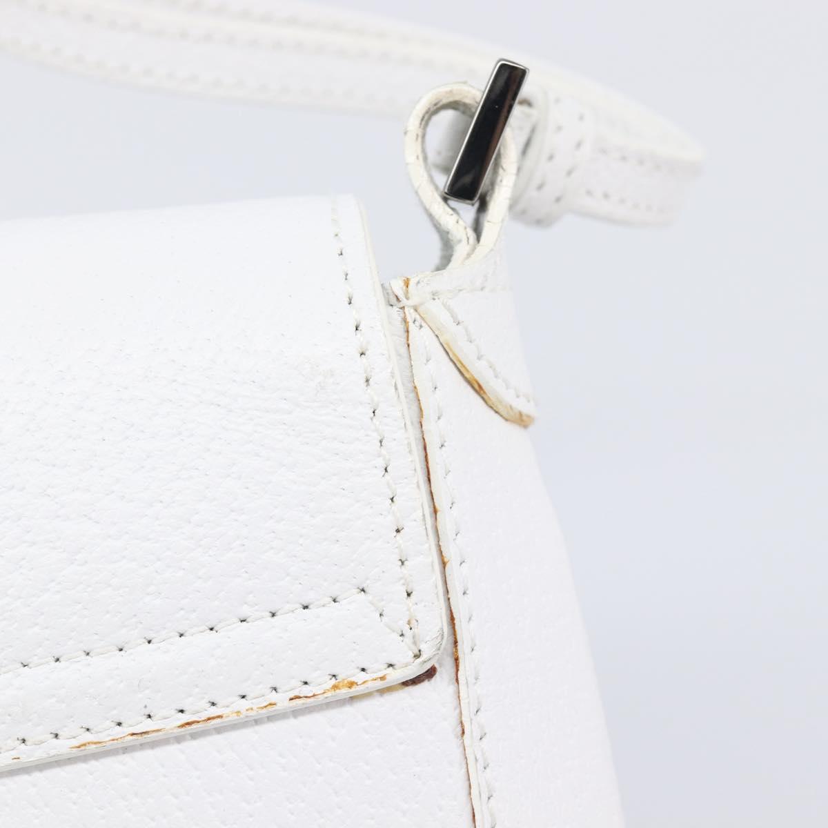 GUCCI Shoulder Bag Leather White Silver 001 3823 Auth yk21008V