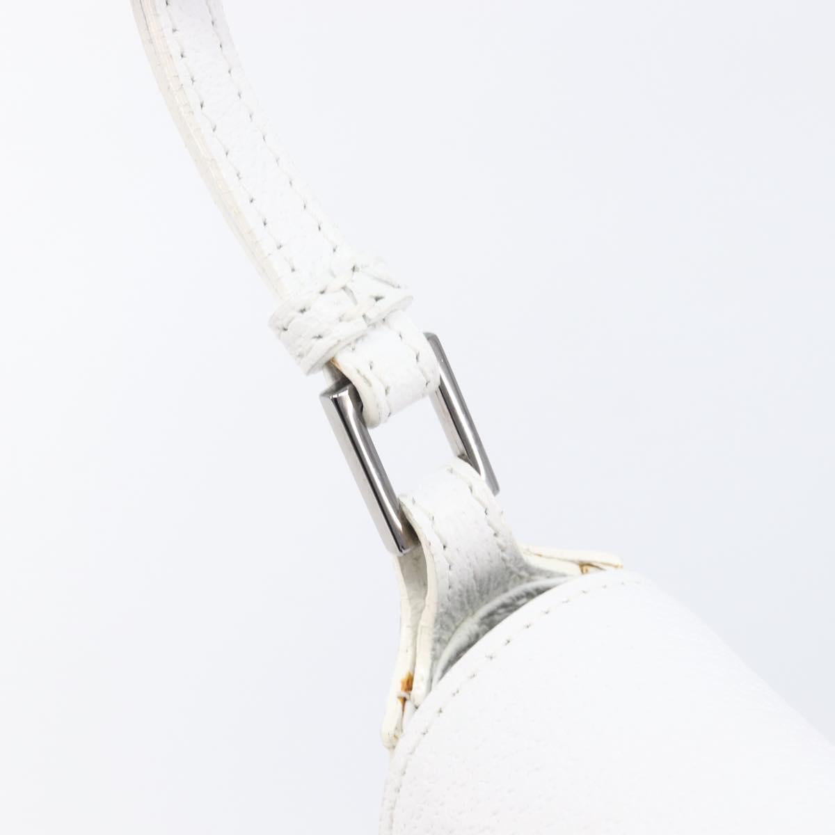 GUCCI Shoulder Bag Leather White Silver 001 3823 Auth yk21008V