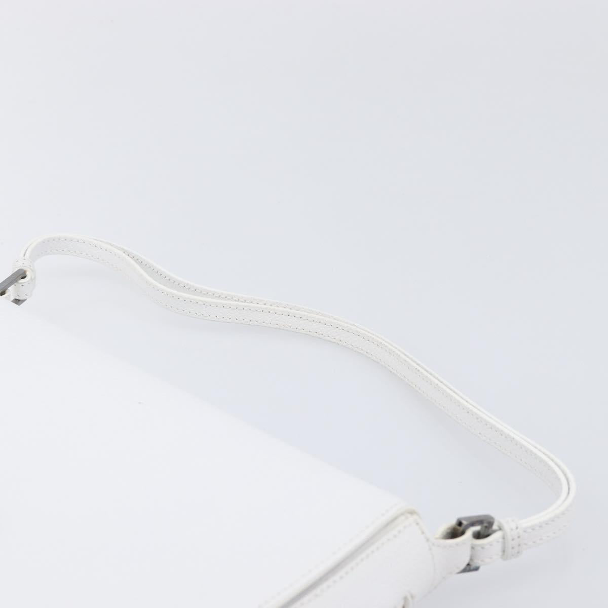 GUCCI Shoulder Bag Leather White Silver 001 3823 Auth yk21008V