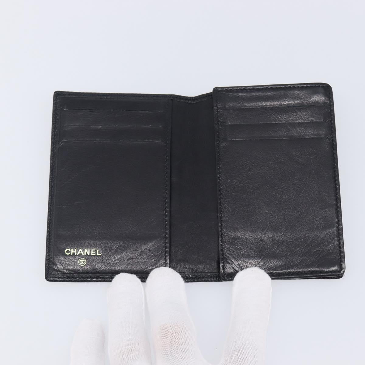 CHANEL COCO Mark Card Case Caviar Skin Black CC Auth yk21009M